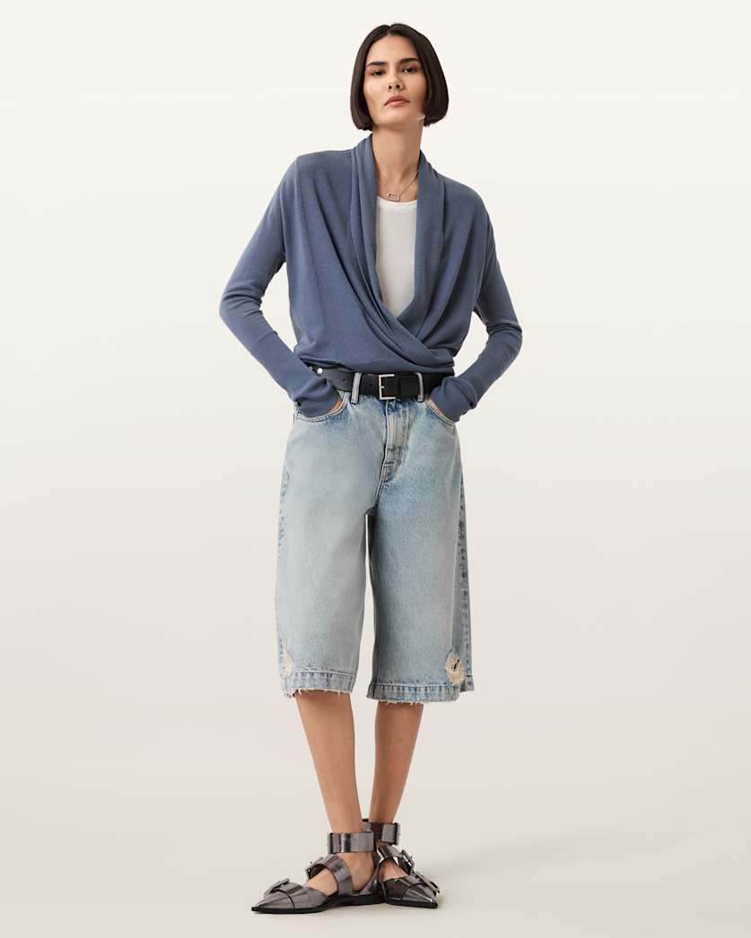 Wasson Pirate Lightweight Cardigan FLINT STONE GREY | ALLSAINTS